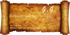 Gibicz Gerle névjegykártya